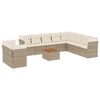 vidaXL Loungegrupp f&ouml;r tr&auml;dg&aring;rden m. dynor 11 delar beige konstrotting