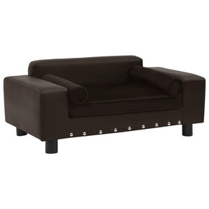 vidaXL Hundsoffa brun 81x43x31 cm plysch och konstl&auml;der
