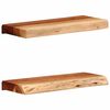 vidaXL V&auml;gghyllor 2 st 40x20x3,5 cm massivt tr&auml; akacia