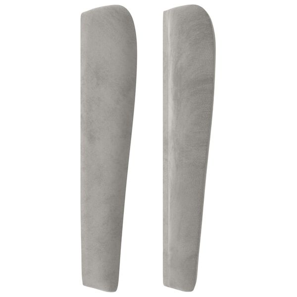 vidaXL Sänggavel med kanter ljusgrå 183x23x118/128 cm sammet