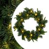 vidaXL Julkrans Gr&ouml;n &Oslash; 30 cm PVC och PE 25 LED-lampor