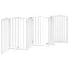 vidaXL Hundgrind med d&ouml;rr vikbar 6 paneler vit 300 cm poppel