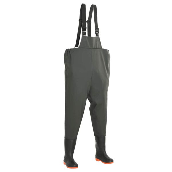 vidaXL Vadarbyxor med stövlar grön strl. 41