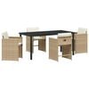 vidaXL Tr&auml;dg&aring;rdsm&ouml;belset 5 st Beige konstrotting
