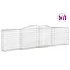 vidaXL Gabioner b&aring;gformade 8 st 400x30x100/120 cm galvaniserat j&auml;rn