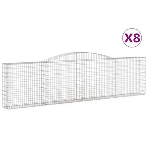 vidaXL Gabioner b&aring;gformade 8 st 400x30x100/120 cm galvaniserat j&auml;rn