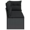 vidaXL Trädgårdssoffa med kuddar 3-sits svart polyrotting
