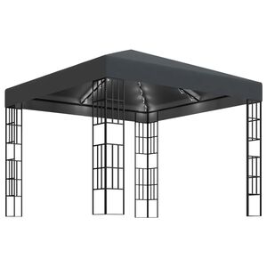 vidaXL Paviljong med ljusslinga LED 3x3 m antracit