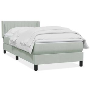 vidaXL Rams&auml;ng med madrass ljusgr&aring; 80x210 cm sammet