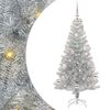 vidaXL Julgran med 150 LED-lampor med stativ Silver 150 cm PET