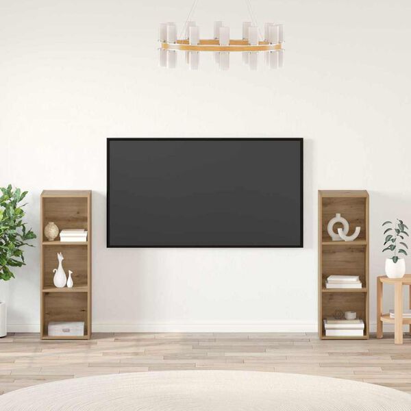 vidaXL TV-b&auml;nkset 2 pcs Artisan Ek 107 x 35 x 37 cm Konstruerat tr&auml;