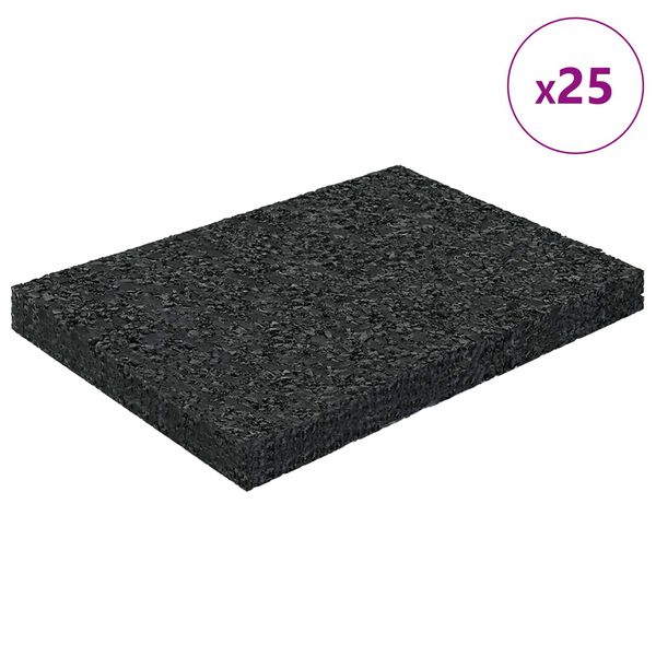 vidaXL Gummigranulat uteplatsplatta Svart 6 x 9 x 0,8 cm Gummi