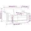 vidaXL 2-sitssoffa med kuddar och delar m&ouml;rkgr&aring; 120 cm tyg