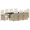 vidaXL Tr&auml;dg&aring;rdsm&ouml;belset 9 st Beige konstrotting