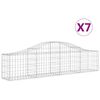 vidaXL Gabion bågformad 7 st 200x30x40/60 cm galvaniserat järn