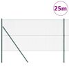 vidaXL St&auml;ngselstolpe Gr&ouml;n 25 x 1 m (25 x 25 mm n&auml;t) St&aring;l
