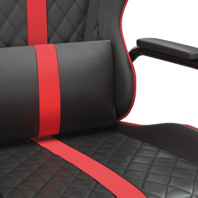 vidaXL Gamingstol med massage röd och svart konstläder
