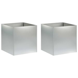 vidaXL Tr&auml;dg&aring;rdsplanterare 2 st Silver 35 x 35 x 35 cm
