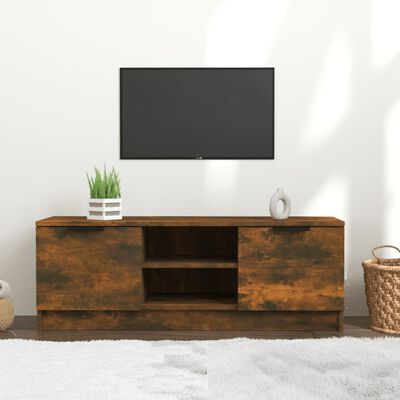 vidaXL Tv-bänk rökfärgad ek 102x35x36,5 cm konstruerat trä