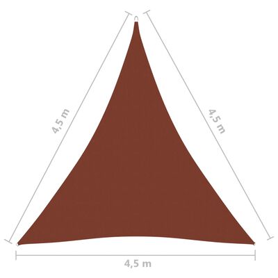 vidaXL Solsegel Oxfordtyg trekantigt 4,5x4,5x4,5 m terrakotta