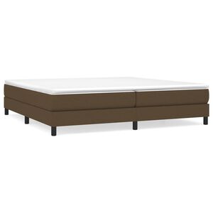 vidaXL Boxspring-s&auml;ngram m&ouml;rkbrun 200x200 cm tyg