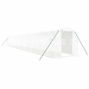 vidaXL V&auml;xthus med st&aring;lram vit 36 m&sup2; 18x2x2 m