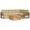 vidaXL Utomhussoffset 6 st Vit och Beige Polyester
