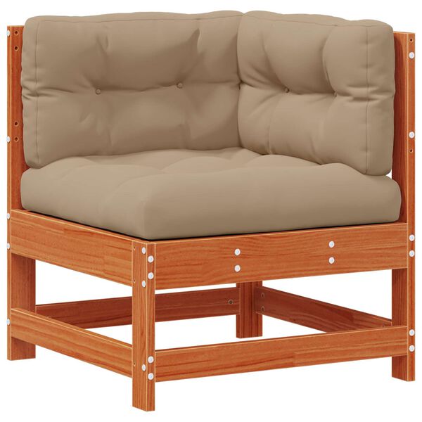 vidaXL Tr&auml;dg&aring;rd loungem&ouml;bler 7 pcs VaxBrun Massivt furu