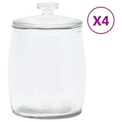 vidaXL Förvaringsburkar i glas med lock 4 st 8000 ml