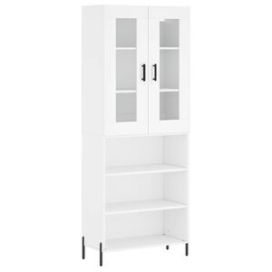 vidaXL H&ouml;gsk&aring;p vit 69,5x34x180 cm konstruerat tr&auml;