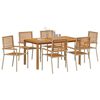 vidaXL Trädgårdsmöbelset 7 pcs Beige Poly rattan
