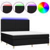 vidaXL Rams&auml;ng med madrass & LED svart 160x200 cm tyg