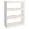 vidaXL Bokhylla/Rumsavdelare vit 80x30x103,5 cm massiv furu