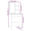 vidaXL Sminkbord med LED vit 60x40x140 cm
