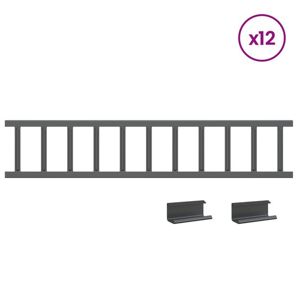 vidaXL Taksn&ouml;skydd Antracit 1200 x 2,5 x 20 cm St&aring;l