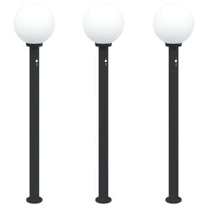 vidaXL Pollare med sensor 3 st 120 cm svart IP44
