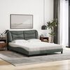 vidaXL Bed with Mattress "Hvar" Dark Grey 160x200 cm Fabric