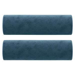 vidaXL Prydnadskuddar 2 st bl&aring; &Oslash;15x50 cm sammet