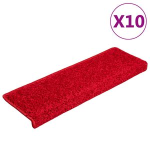 vidaXL Trappmattor 10 st 65x21x4 cm r&ouml;da rektangul&auml;ra kanter