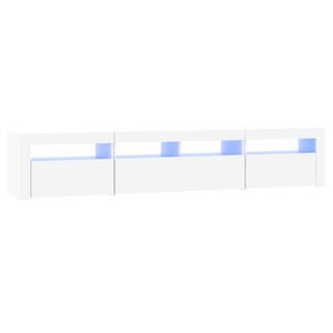 vidaXL Tv-b&auml;nk med LED-belysning vit 210x35x40 cm