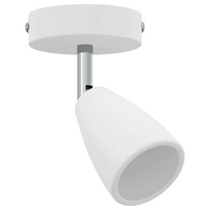vidaXL Takspotlight med str&aring;lkastare Vit 8 x 8 x 14 cm Metall