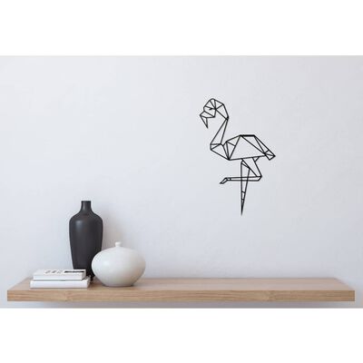 Homemania Väggdekoration Flamingo 31x50 cm svart stål