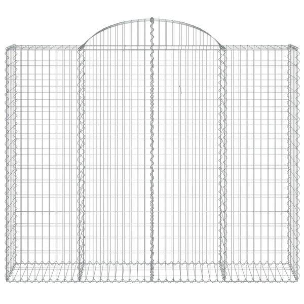 vidaXL Gabioner bågformade 10 st 200x50x160/180 cm galvaniserat järn