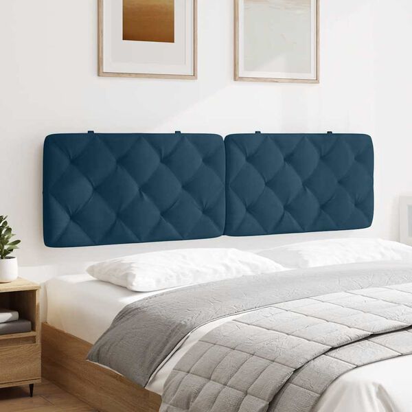 vidaXL Headboard Cushion Blue 180 cm Velvet