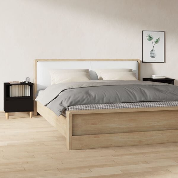 vidaXL Sängbord 2 st svart 40x35x50 cm