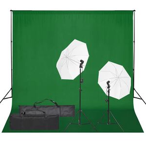 vidaXL Fotostudio med lampor och bakgrund