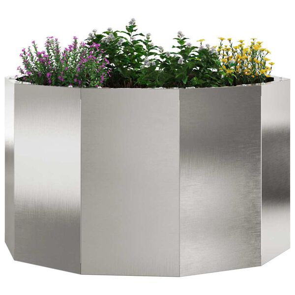 vidaXL Planteringskärl Silver 60 x 60 x 35 cm Rostfritt stål