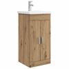 vidaXL Badrumsspegel med handfat Artisan-ek 42 x 40 x 84,5 cm