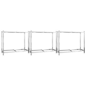 vidaXL D&auml;ckst&auml;ll 2 hyllplan silver 3 st 110x40x110 cm st&aring;l