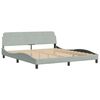 vidaXL Bed Frame without Mattress "Hanko" Light Grey 180x200 cm Velvet